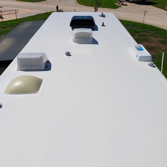 RV Armor white roof installation